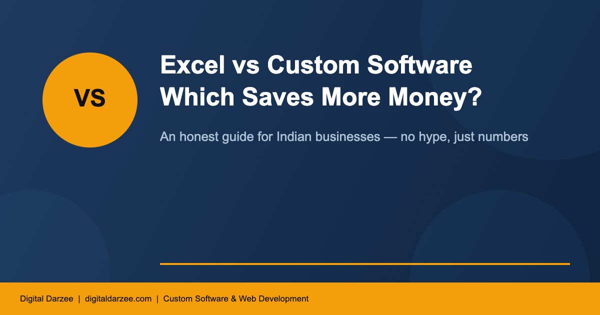 Excel vs Custom Business Software — Which Saves More Money for Indian Businesses?