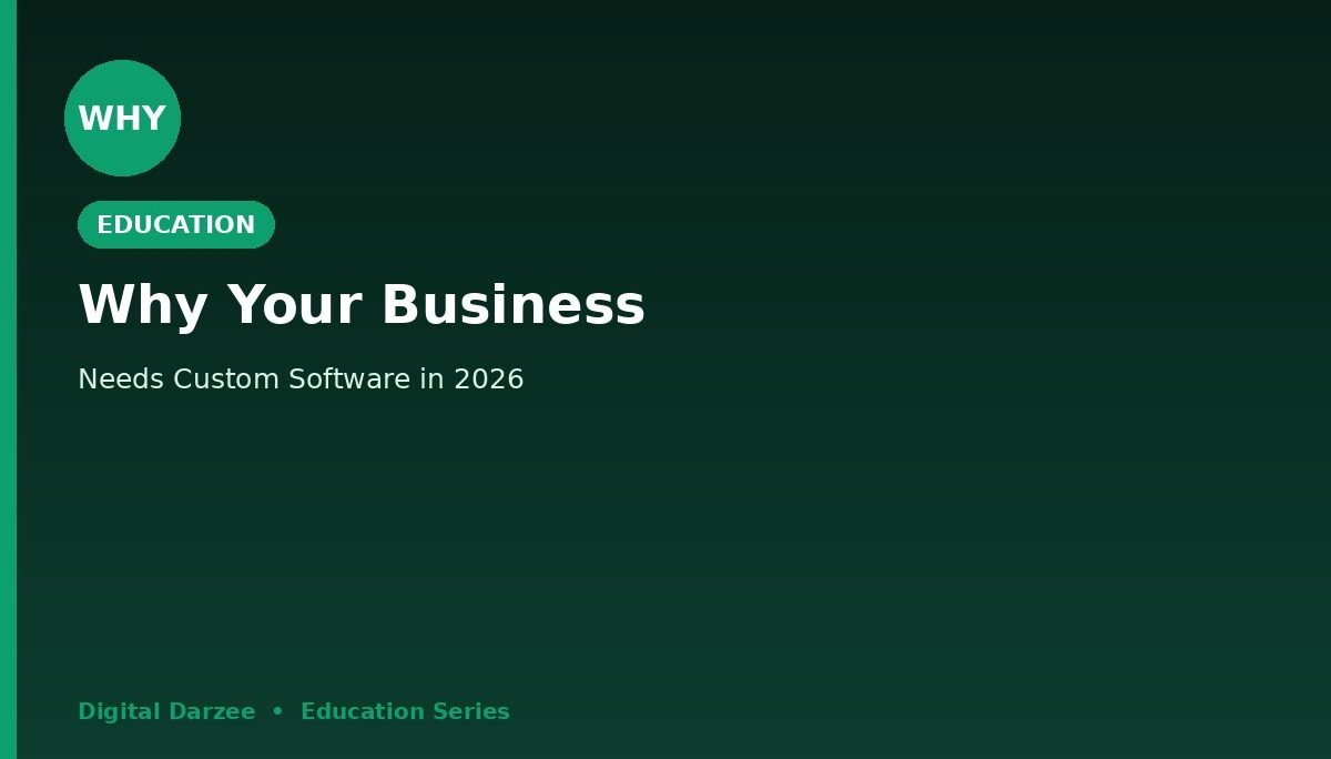 Why Your Business Needs Custom Software — Real Benefits Explained | Digital Darzee