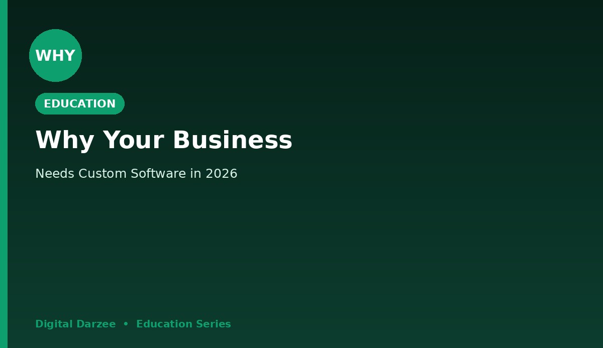 Why Your Business Needs Custom Software — Real Benefits Explained | Digital Darzee
