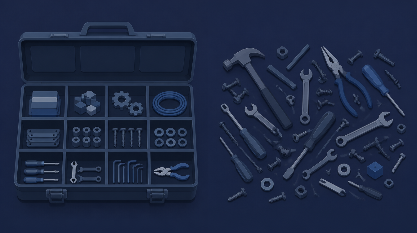 Organized framework toolbox versus scattered custom code tools